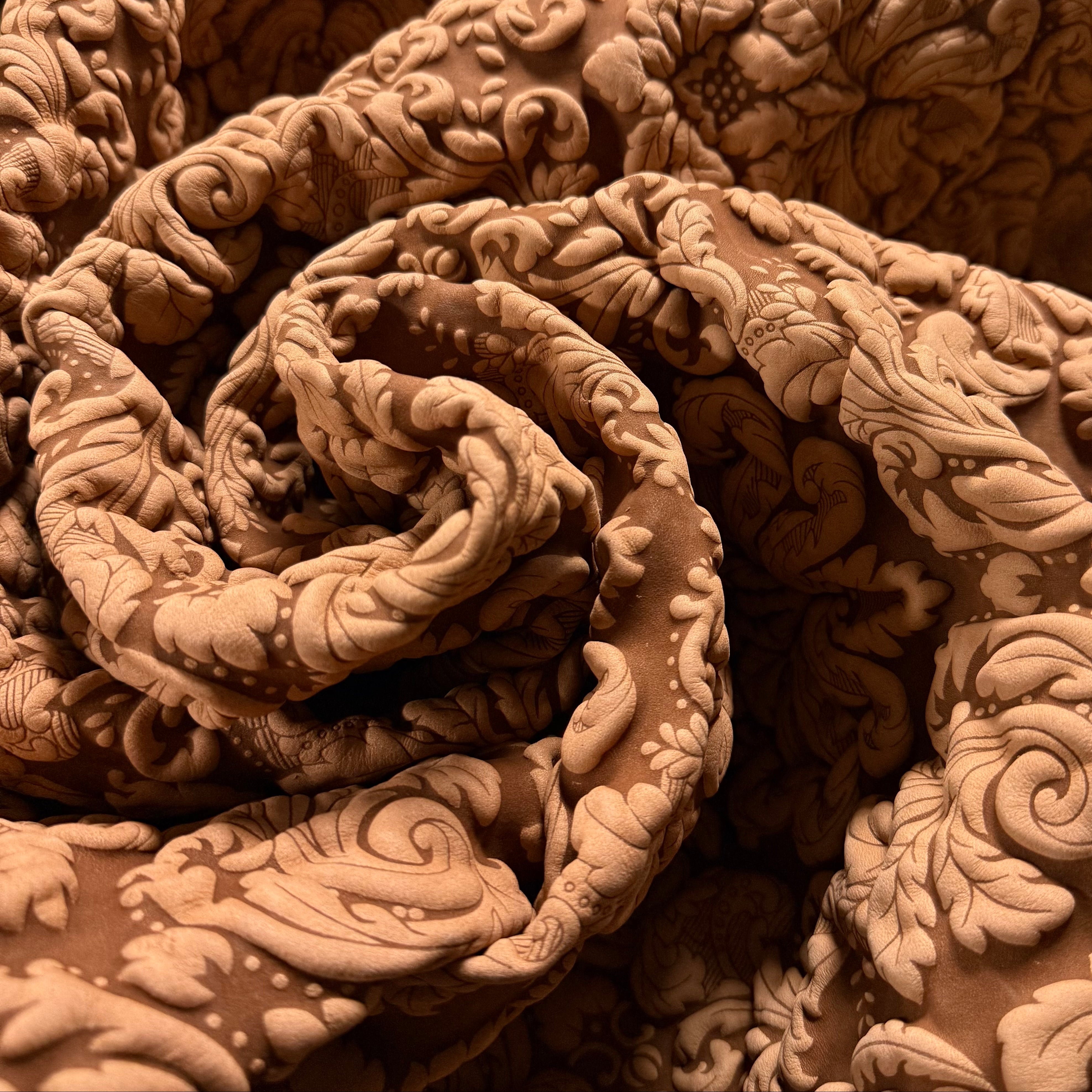 Italian Renaissance Floral Debossed Cow, 2.5 oz - 3 Colors