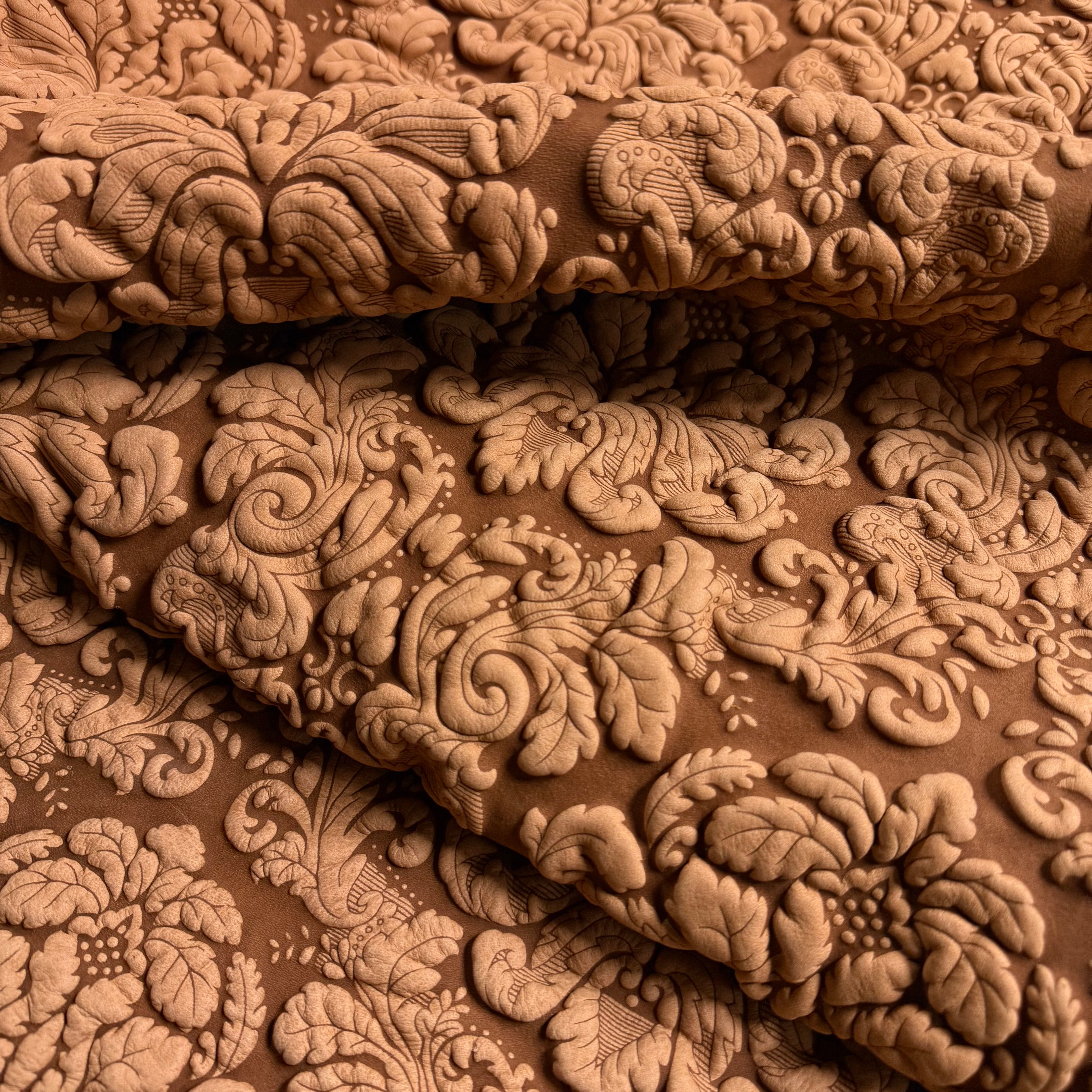 Italian Renaissance Floral Debossed Cow, 2.5 oz - 3 Colors