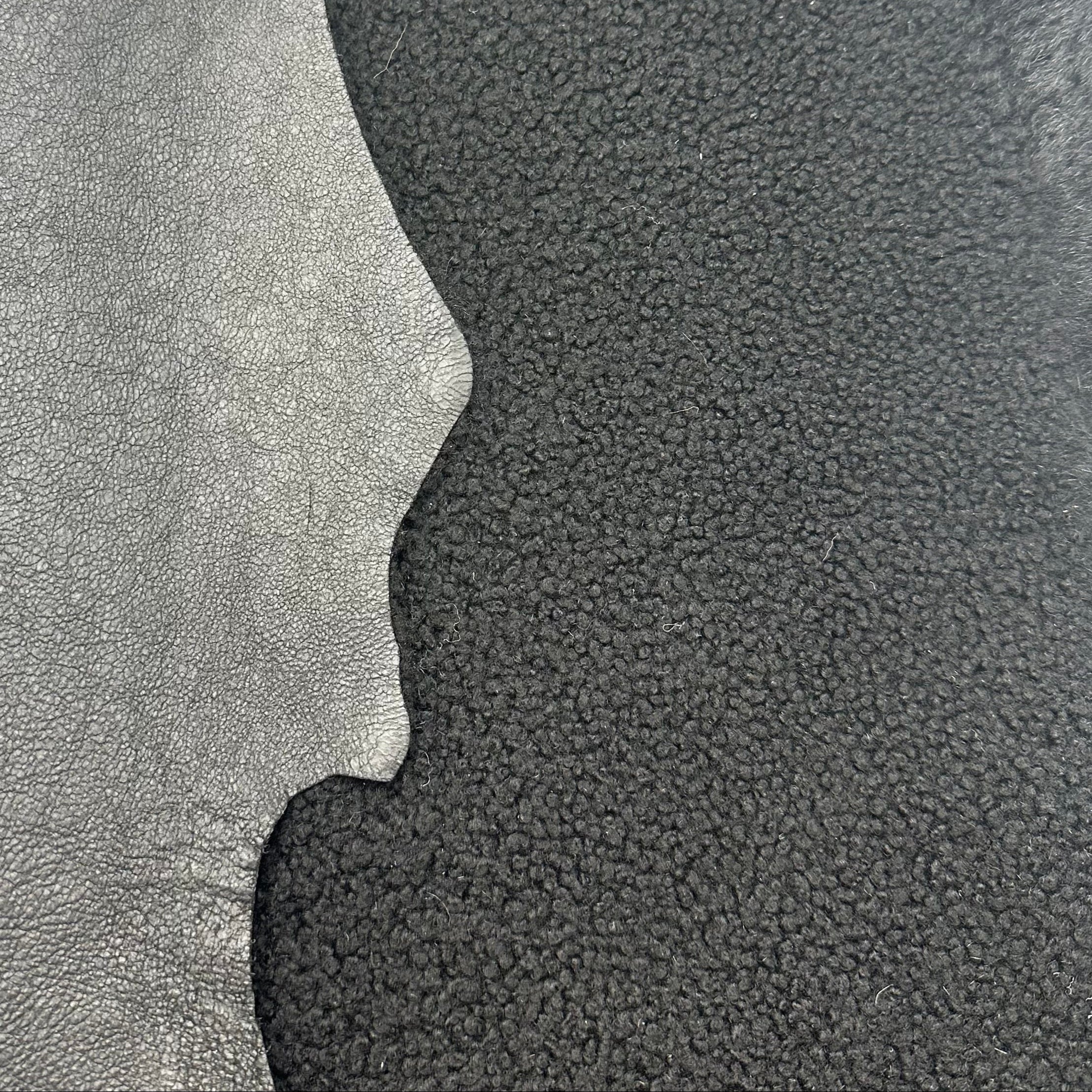 Super Lightweight Curly Merino Shearling - Black, Nappa Matched Back