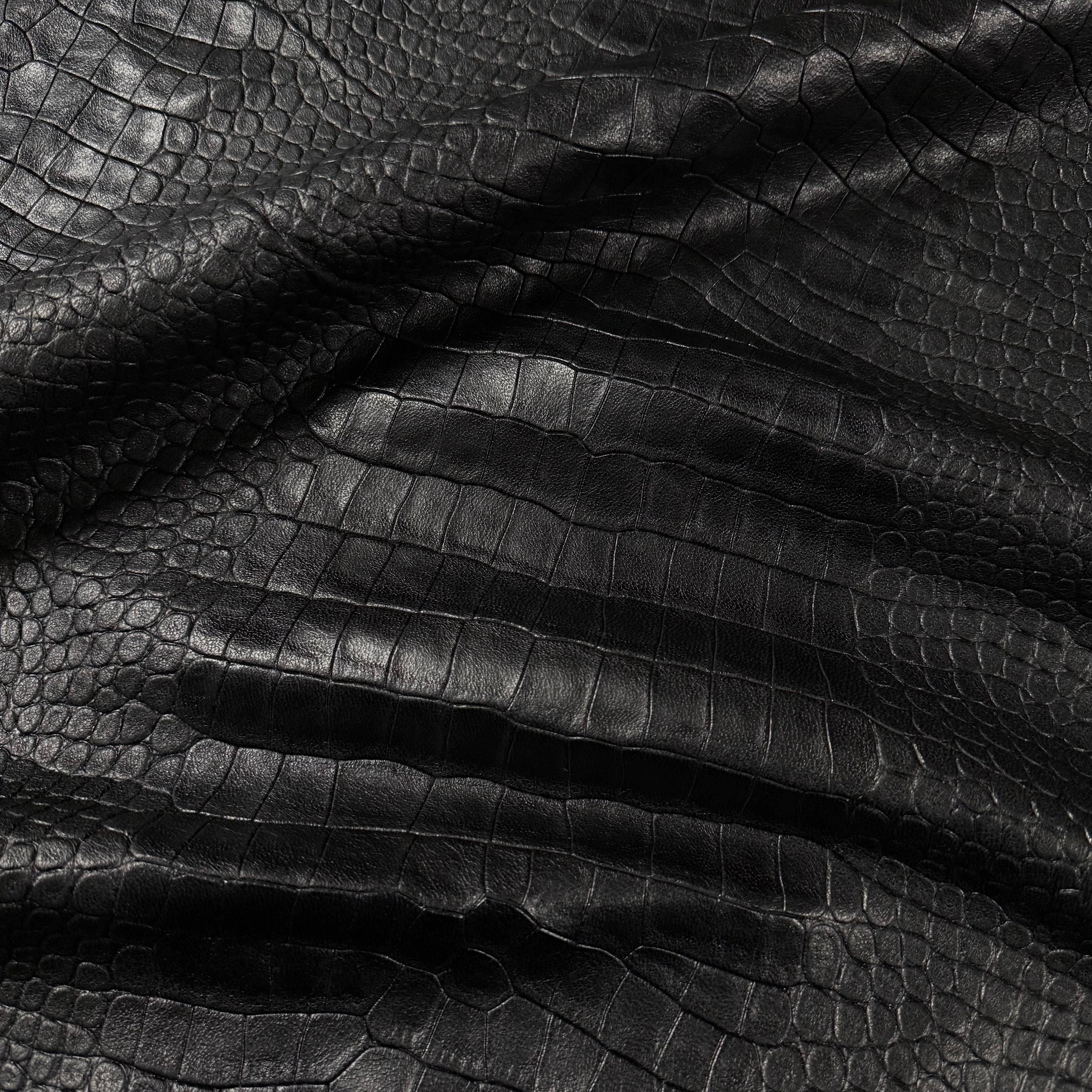 Two-Tone Veg Tan Crocodile Embossed Lambskin, 2 oz - 3 Colors