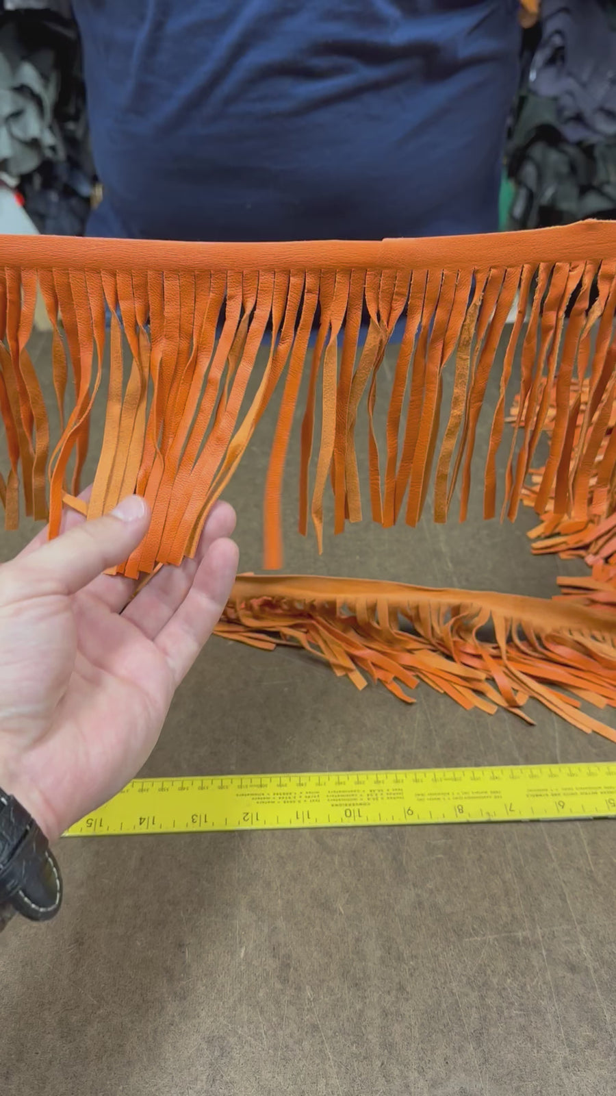 Drum Dyed Lamb Fringe Orange