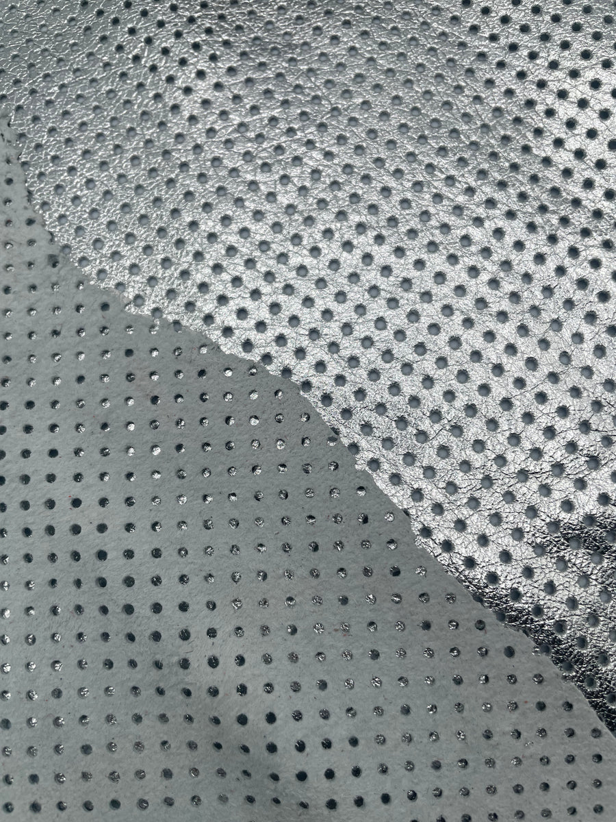 SILVER METALLIC DIAMOND LAMB PERFORATED