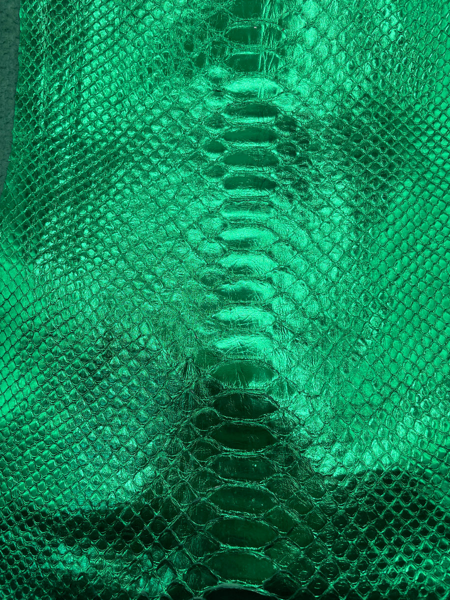 PYTHON METALLIC EMERALD GREEN LONG TAIL