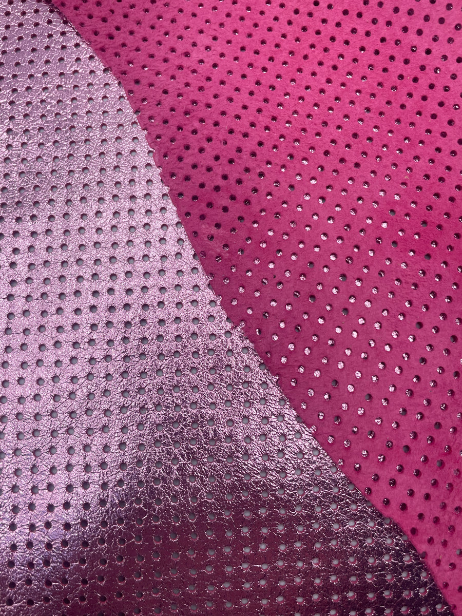 FUCHSIA METALLIC DIAMOND LAMB PERFORATED